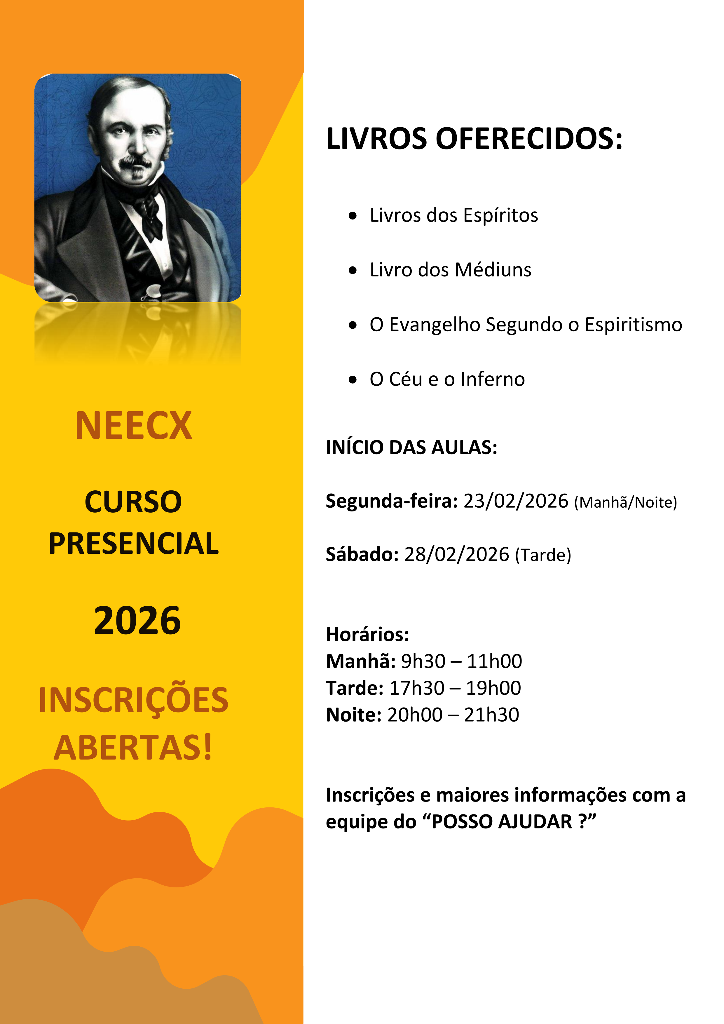 Inscrição cursos presenciais 2026