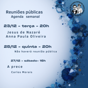 Reuniões públicas da semana
