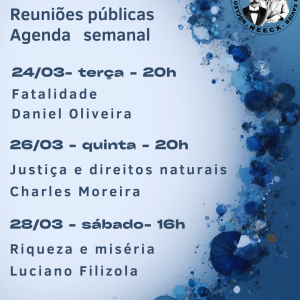 Reuniões públicas da semana